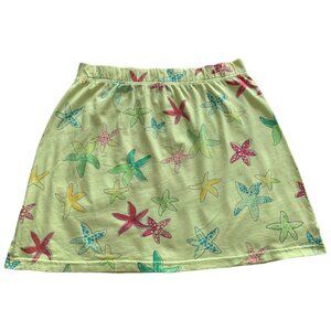 FRESH PRODUCE Womens' Yellow-Green Starfish A-Line Pull On Mini Skirt Sz XL
